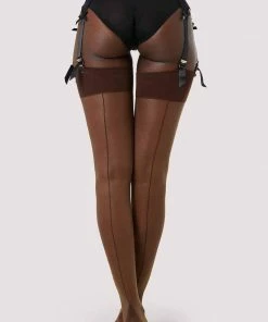 Playful Promises Other Lingerie Back Seamed Stockings Dark Nude