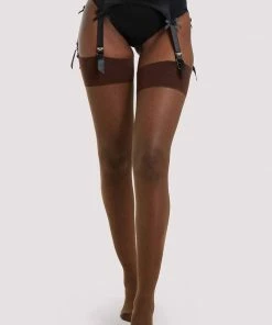 Playful Promises Other Lingerie Back Seamed Stockings Dark Nude