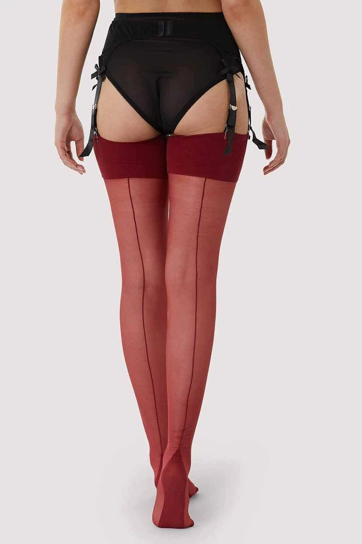 Playful Promises Back Seamed Stockings Merlot 1 Playful Promises Back Seamed Stockings Merlot