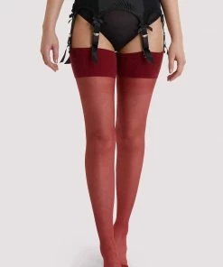 Playful Promises Back Seamed Stockings Merlot