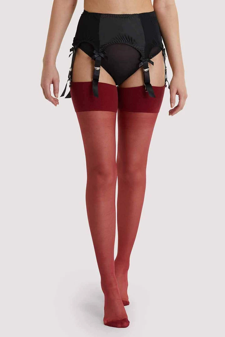 Playful Promises Back Seamed Stockings Merlot 2 Playful Promises Back Seamed Stockings Merlot