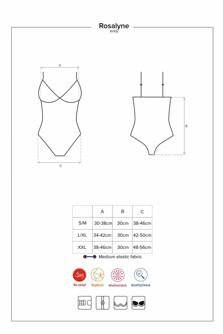 Obsessive Fuller Bust Rosalyne Teddy (Size S/M: UK 8-10) Underwired Bras 9 Obsessive Fuller Bust Rosalyne Teddy (Size S/M: UK 8-10) Underwired Bras