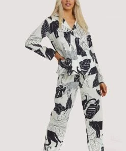 Wolf & Whistle Panther Print Satin Pyjama Set Other Lingerie
