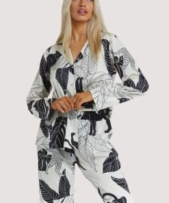 Wolf & Whistle Panther Print Satin Pyjama Set Other Lingerie