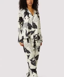 Wolf & Whistle Panther Print Satin Pyjama Set Other Lingerie