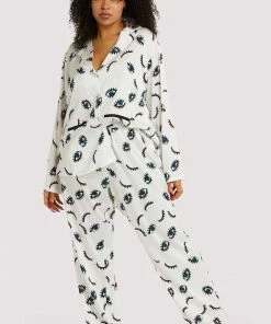 Wolf & Whistle Other Lingerie Winking Eye Print Satin Pyjama Set